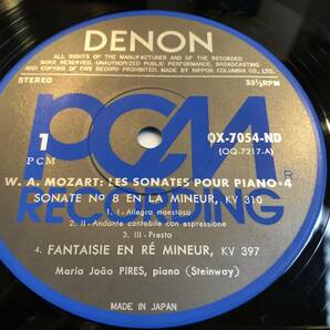 ☆1976年ADFディスク大賞受賞☆DENON PCM・OX-7054,5,8-ND☆モーツァルト：ピアノ・ソナタ全集④⑤⑧(3LP)☆マリア・ジョアオ・ピリス（p）の画像3