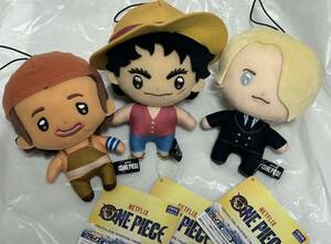 新品・タグ付き【ルフィ/ウソップ/サンジ】3種 ぬいぐるみ Netflix オリジナル実写ドラマシリーズ「ONE PIECE」 ネトフリ ワンピース