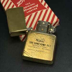 [ new goods unused ] 1937 year replica THE LONESOME ACE Zippo - oil lighter ZIPPO Gold color 