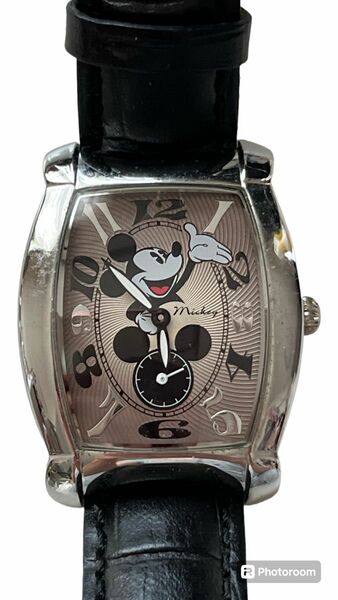 Disney ミッキーマウス 腕時計 レザー ギャランティーカード付き