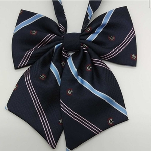 制服 リボン 新品 未使用 ストライプ ネイビー 紺 かわいい スクールリボン クラウン 学生 制服 リボン 入学 入学式 入園 卒園式 卒業