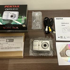 F241 ペンタックス PENTAX Optio E40 コンパクトデジタルカメラ 単三電池式 シルバー 付属品有の画像2