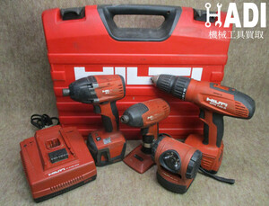 ｗ★HILTI ヒルティ★電動工具４点セット★インパクトドライバー★SFH144-A/SID14-A/SID144-A/SFL14-A★バッテリー 充電器 ケース付★