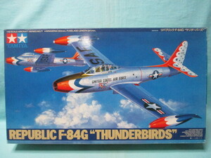 生産休止品 1/48 タミヤ アメリカ空軍 リパブリック F-84G サンダーバーズ 銀メッキ仕様 未開封/現状品 レベル