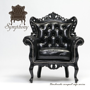  sofa sofa 1 seater . sofa one person for antique style ro here car in black imitation leather compact stylish symphony 1006-1-SH-8PU51B