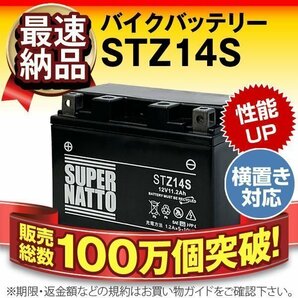 液入済）バイク用バッテリー FZ1-N FZ1-S フェーザー V Star 950 XJR1300 V Star 950 Tourer VMAX対応 スーパーナット STZ14S(シールド)の画像1