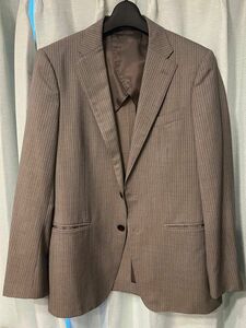 【HILTON】春夏用スーツ ジャケット/ベスト/パンツ3点セット グレー ピュアウール