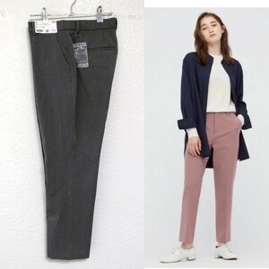 未使用 UNIQLO スマート アンクル パンツ 2WAY ストレッチ XL サイズ グレー レディース 標準 テーパード ストレート スリム 新品 ユニクロ