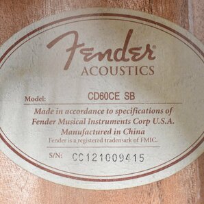 Σ2610 中古品 Fender CD60CE SB #CC121009415 フェンダー エレアコギターの画像6