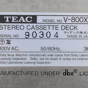 Σ2587 ジャンク品 TEAC V-800X ティアック カセットデッキの画像7