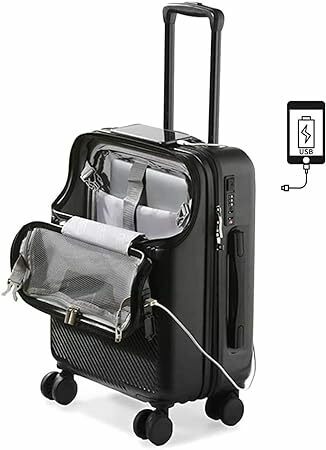 【GW値下げ】スーツケース キャリーケース 機内持ち込み USB付き前開き 軽量 耐衝撃 TSAロック 充電機能 トップオープン Sサイズ バラック