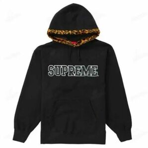 Supreme Leopard Trim Hooded Sweatshirt