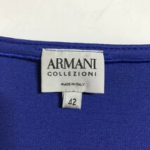 イタリア製 アルマーニ ARMANI パネル切替 Iライン ボートネックミディ丈 ワンピース 42 ロイヤルブルー ドレス フォーマル ひざ下丈_画像6