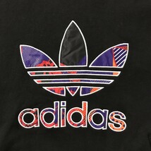 レアデザイン デカロゴ アディダス adidas ビッグ トレフォイルロゴ スウェット パーカー CNY HOODIE2 M ブラック スエット トレーナー 黒_画像5