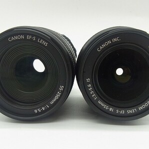 CANON キャノン EOS KISS X3 EF-S 18-55 / EF-S 55-250 ダブルズームキット デジタル一眼レフカメラ 箱付き 通電確認済みの画像4