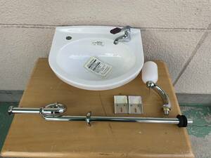 【美品】TOTO　手洗い器　L30DM　＃NW1　ホワイト色　排水管セット　飲食店手洗い