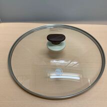 y040911m グリーンパン ガラス 蓋 28cm 全面物理強化 ウッドビー 専用 ツマミ 熱くならない ウッド調_画像1