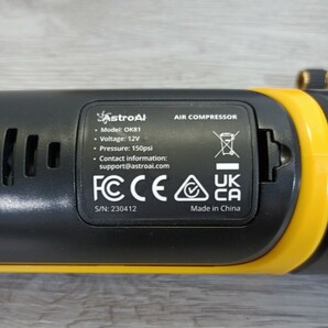 y041206fk AstroAI 自転車 空気入れ 電動 エアーコンプレッサー バイク 空気入れ 1000Kpa（150PSI）/ 3*1500mAh 充電式 ワイヤレス の画像5