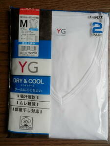 GUNZE YG 汗取りVネックTシャツ(短袖) Mサイズ 2枚組 グンゼ 下着 半袖