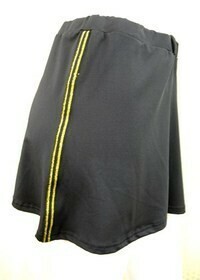 [ spring, sport, Ran ska!] Lady's both side 2 ps line entering running skirt < black & Gold :M-L>. sweat speed .& stretch cloth :s6gd