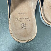 Brunello Cucinelli 　ブルネロクチネリ イタリア 　メンズ 　スリッパ もよう 牛革 ブラック 夏　39-44サイズ選択可能_画像7