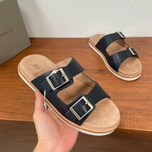 Brunello Cucinelli 　ブルネロクチネリ イタリア 　メンズ 　スリッパ もよう 牛革 ブラック 夏　39-44サイズ選択可能_画像6