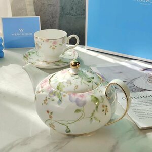 ウェッジウッド wedgwood 　春　花柄　ティーポット　ティーカップ　ソーサー　2客セット　洋食器 インテリア コーヒーカップ