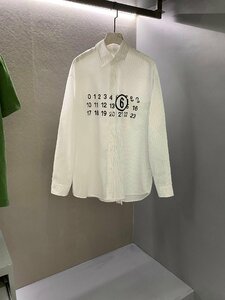 Maison Margiela マルタンマルジェラ　メンズ　シャツ　長袖　数字ロゴ　男女兼用　S-L　サイズ選択可能