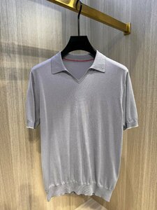 ブルネロクチネリ　BRUNELLO CUCINELLI メンズ　半袖　ニット　無地　シルク使用　M-3XL　サイズ選択可能　