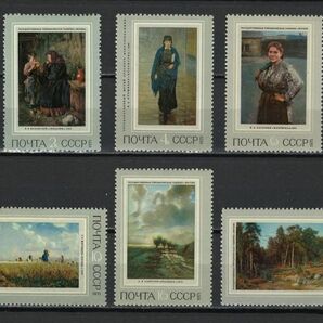 ロシア・ソビエト連邦 未使用切手 1971年 ロシアの絵画 6種完の画像1