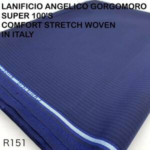 R151-1.9m LANIFICIO ANGELICO GORGOMORO SUPER 100'S COMFORT STRETCH WOVEN MADE IN ITALY