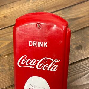アンティーク 雑貨 60s ビンテージ 大文字 DRINK Coca Cola コカコーラ 温度計付き 看板 アメリカン インテリア レトロ 50s USA 店舗什器の画像3