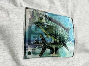 希少 絵柄が変わる【ビンテージ 90s フィッシュ 魚 レンチキュラー Tシャツ シングルステッチ USA製 XL】 アメリカ 騙し絵 ホログラム