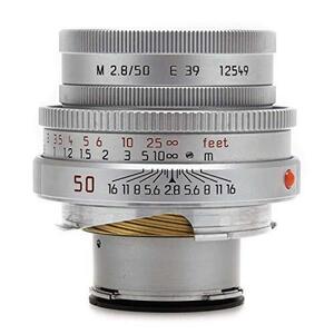 【中古】Leica 50mm f/ 2.8 シルバー Elmarit M マニュアルフォーカスレンズ (11823)