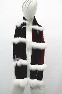  multicolor shared * beaver & white * fox fur fur * muffler approximately 13X152. red / black 