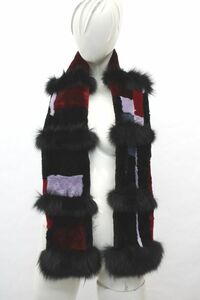  multicolor shared * beaver & fox fur fur * muffler approximately 13X152. red / purple 