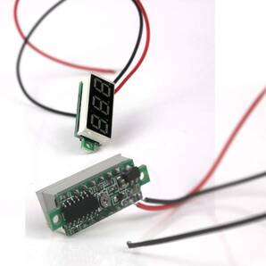レッド Aideepen 5個 2線式LED電圧計 0.28" デジタルディスプレイ電圧テスターDC 2.5V〜30V Mini の画像7