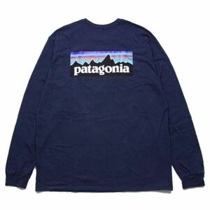 patagonia ロンT L LONG-SLEEVED P-6 ネイビー