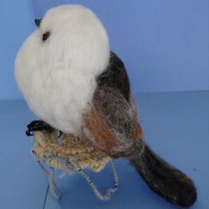 羊毛フェルト 鳥 シマエナガ ハンドメイドの画像2