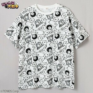 即決 にゃんこ大戦争 メンズ総柄Tシャツ【3L】新品タグ付き