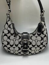 ◆美品◆COACH ハンドバッグ ワンショルダーバッグ ミニバッグ シグネチャー コーチ レディース ブラック系 GSH042603_画像1