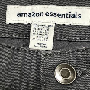 未使用 タグ付 amazon essentials パンツ スリムフィット ズボン 34W × 29L ダークグレー アマゾン プライベートブランド チノパン デニムの画像3