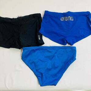 【おまとめ水着アリーナ3枚】arenaアリーナ ビキニパンツ ボトムス スイミング ユニセックス 大人子供 ロゴ刺繍ロゴマーク 青黒の画像2