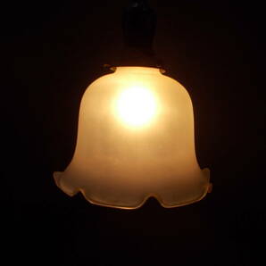 ◆古い照明器具◆ガラスシェード・天井付けペンダント◆アンティークの画像6