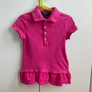 POLO ラルフローレン 半袖ポロシャツ キッズ 半袖 ピンク　サイズ7 7歳　120センチ相当　細身