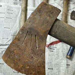斧 オノ 鉈 手斧 丸穴 ナタ 土佐 古道具 なた アウトドア 大工道具 5本纏め 現状中古品の画像5