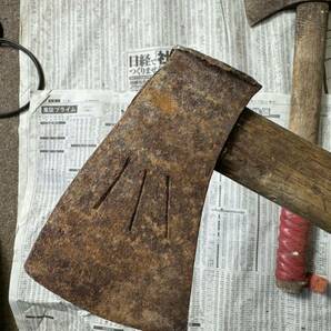 斧 オノ 鉈 手斧 丸穴 ナタ 土佐 古道具 なた アウトドア 大工道具 5本纏め 現状中古品の画像8
