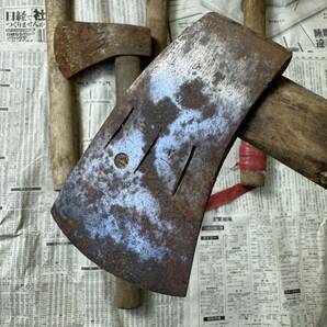 斧 オノ 鉈 手斧 丸穴 ナタ 土佐 古道具 なた アウトドア 大工道具 5本纏め 現状中古品の画像2
