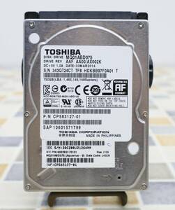 ∠ 750GB｜2.5インチ SATA 内蔵型 ハードディスク｜TOSHIBA 東芝 MQ01ABD075 ｜750GB フォーマット済 ■N9297