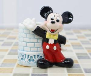 ●ビンテージ 希少 レア レトロ 90年代｜ミッキーマウス ペン立て 陶器｜ TOKYO Disneyland お土産 当時物｜ ■N5987